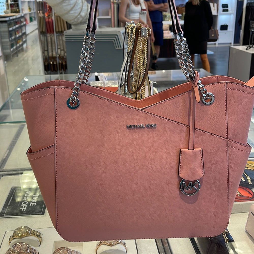 MICHAEL KORS
Jet Set Large X Chain Saffiano Leather Shoulder Tote
PRIMROSE 
NWT